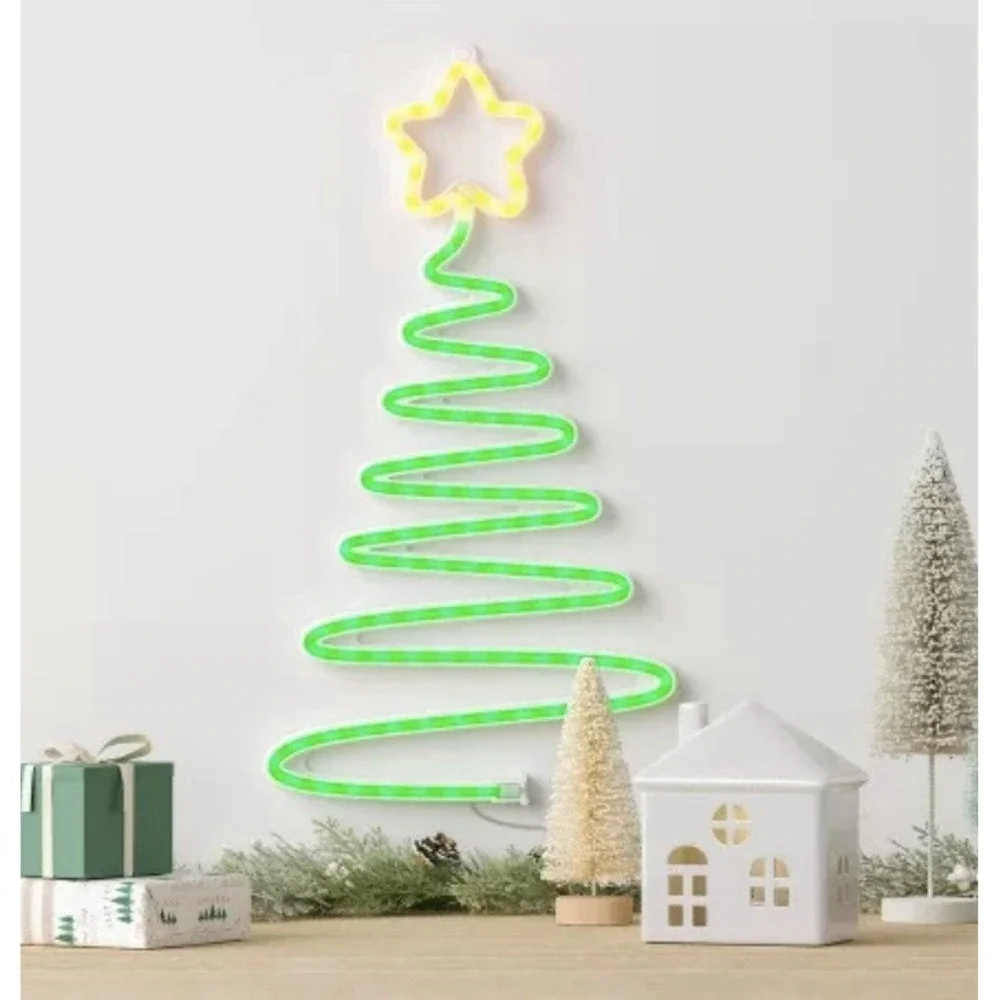 Wondershop LED Animated Neon Christmas Tree Hangable Sign 16